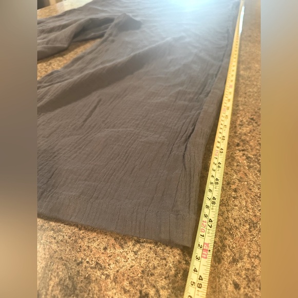 Hunter & Brown Wide Leg Jumpsuit Slate Gray Pull On Side Pockets Womens Size L - Picture 11 of 11